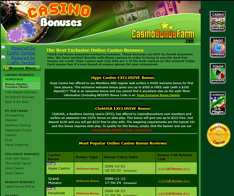 Casino Bonus Farm 2004