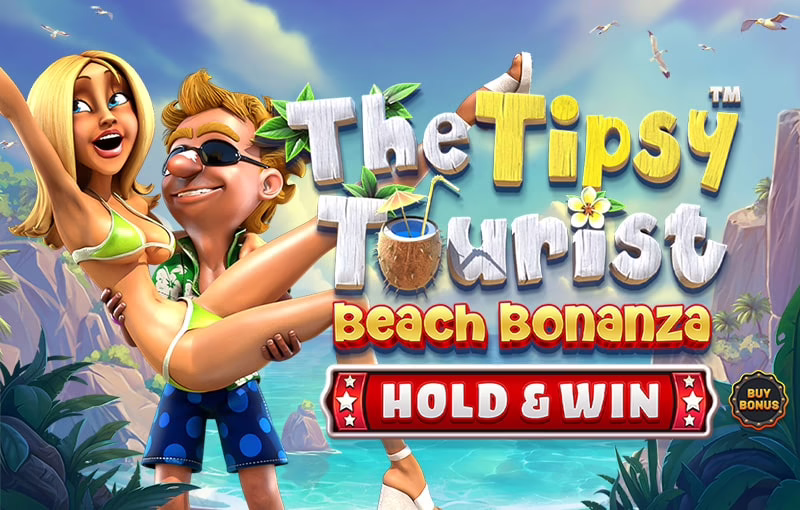 The Tipsy Tourist Beach Bonanza slot by Betsoft - 96.06% RTP