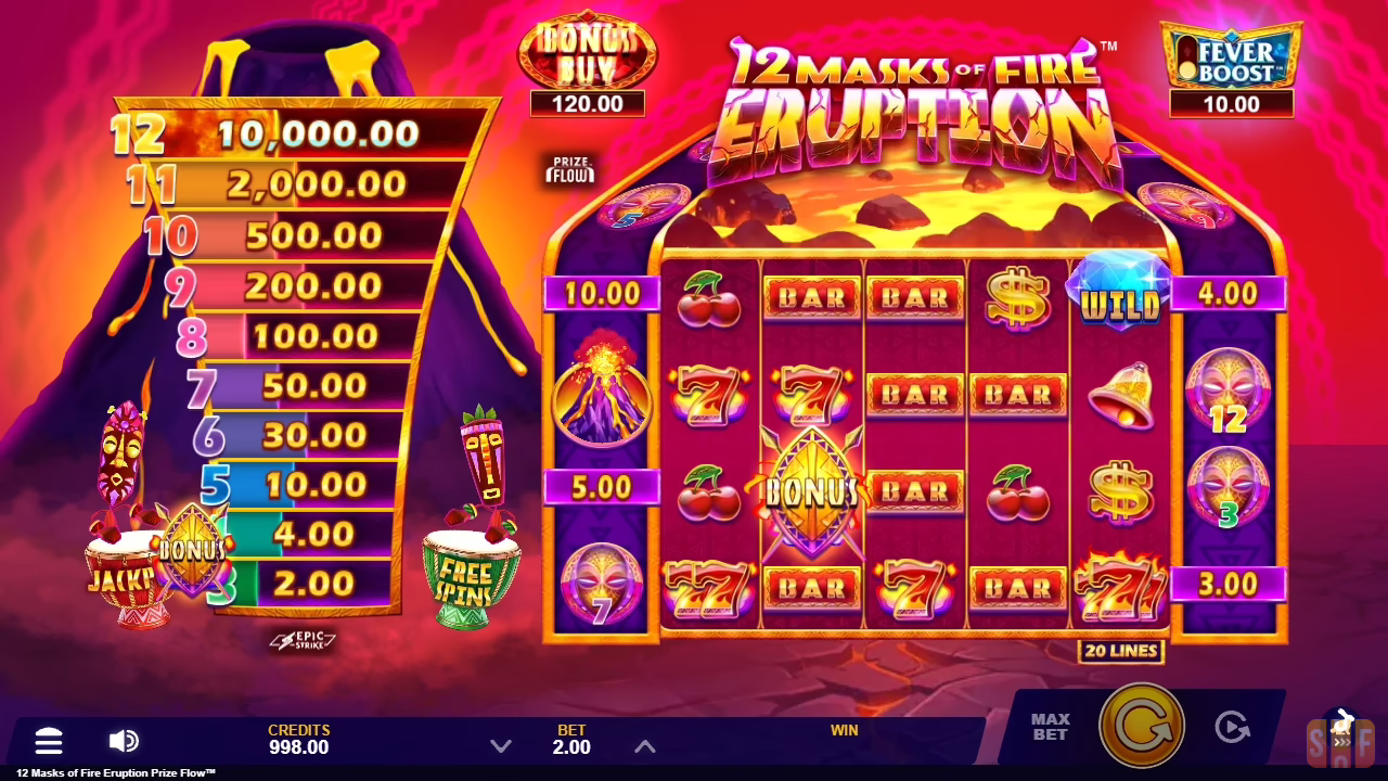 12 Masks of Fire Eruption Prize Flow screenshot 1