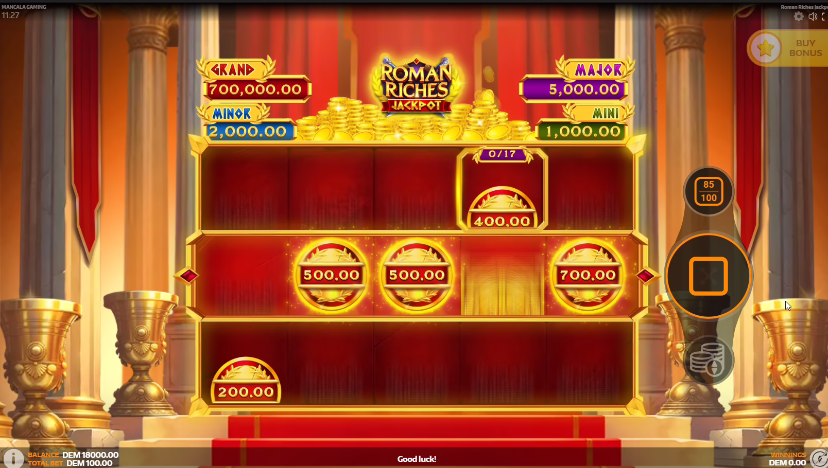 Roman Riches Jackpot screenshot 1